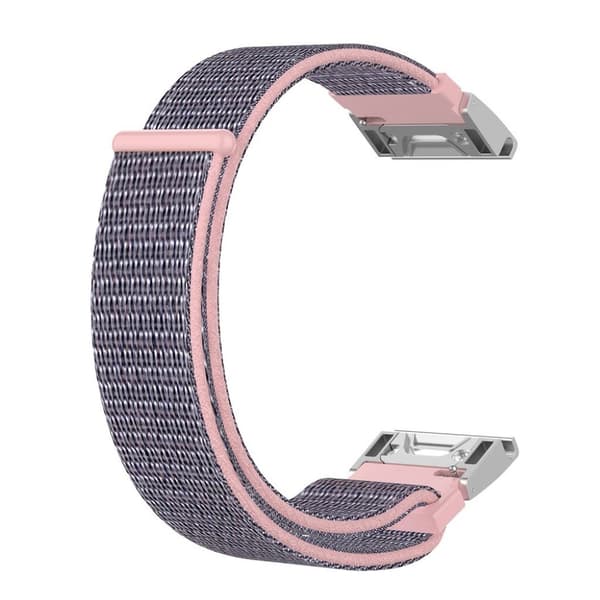 Garmin Fenix 6X / Fenix 5X / Fenix 3 nylon loop Urrem - Lyserød / Blå Blue