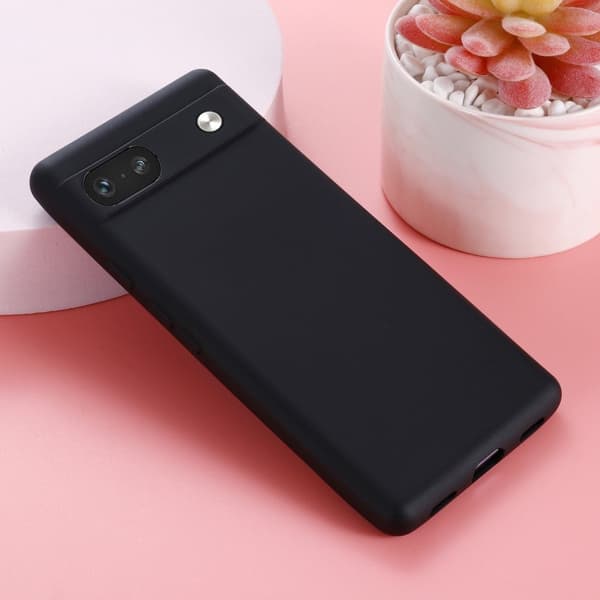Matte Liquid silikone cover til Google Pixel 7a - Sort Black
