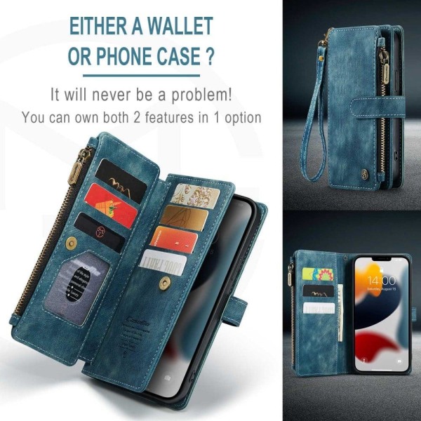 CaseMe zipper-wallet phone case for iPhone 12 Pro Max - Blue Blue