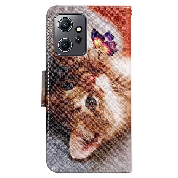 Wonderland Xiaomi Redmi Note 12 Flip Etui - Sommerfugl & Kat Brown