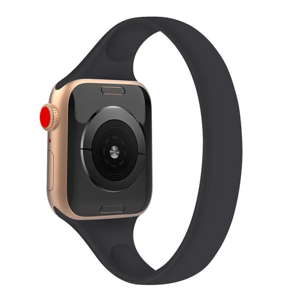 Apple Watch Series 41mm - 40mm - 38mm silikone rem, str: L - Sort Black
