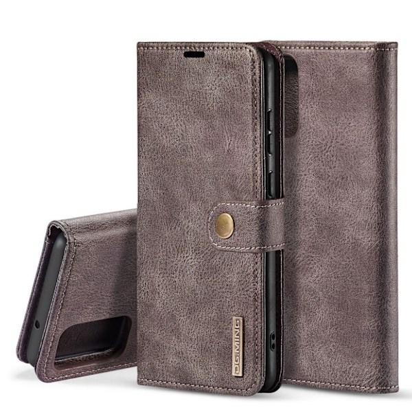 DG.MING Samsung Galaxy S20 Plus 2-in-1 lompakkokotelo - Harmaa Silver grey