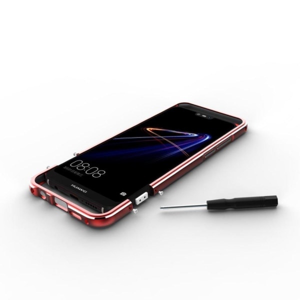 Huawei P20 Lite Alumiini Alloy Ruuvillinen Puhelimen Kehys Pusku Red