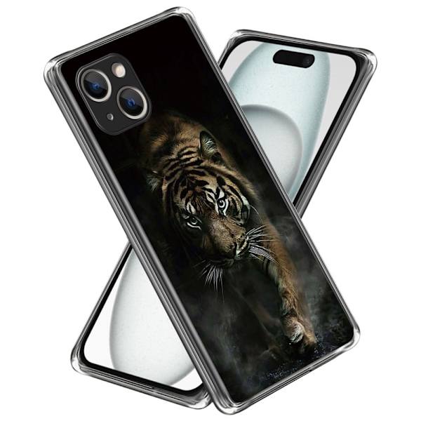 Deco iPhone 15 Plus kotelot - Tiikeri Brown