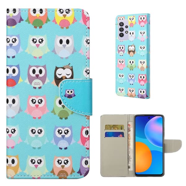 Wonderland Samsung Galaxy A32 Flip etui - Ugler Blue