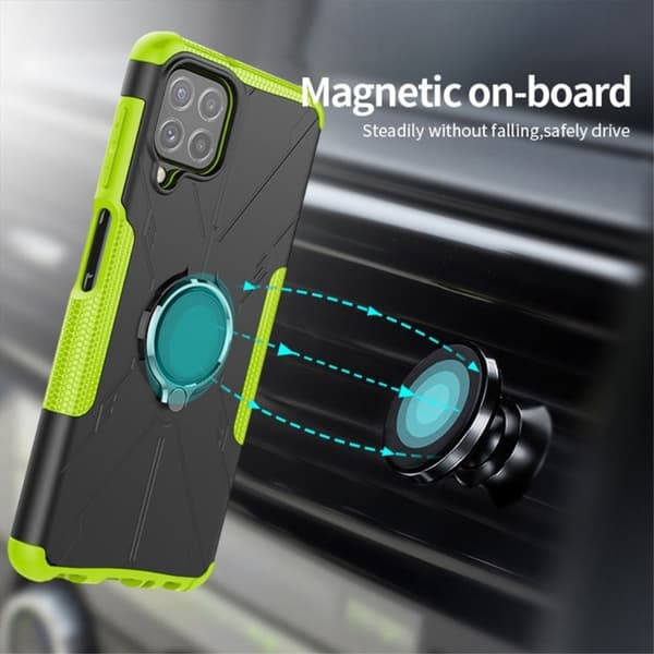 Kickstand-skydd med magnetisk platta för Samsung Galaxy A22 4G - Röd Röd