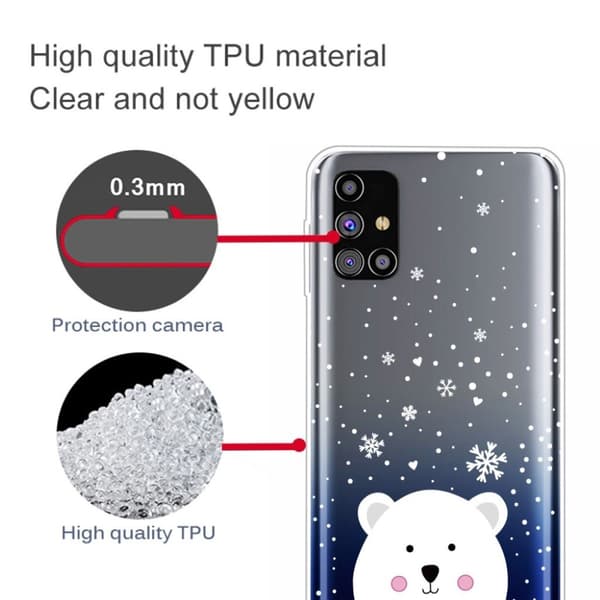 Juleveske til Samsung Galaxy M51 - Isbjørn Med Genser White