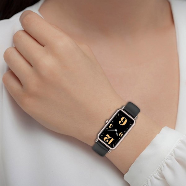 16 mm silikoneurrem til Huawei og Casio-ur - Mørkegrå Silver grey