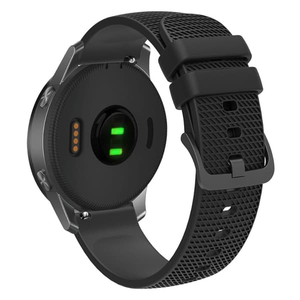 Garmin Venu 3S / Forerunner 265S klokkerem 18 mm pleddmønster silikonbånd - Svart Black