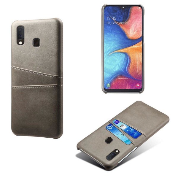 Dual Card Samsung Galaxy A20e cover - Grå Silver grey