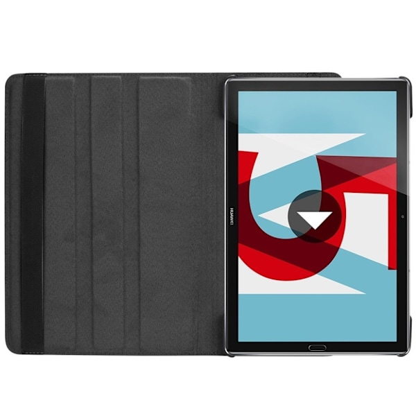 Huawei MediaPad M5 10/M5 10 (Pro) skyddshölje PU läder skyddande stående läge litchi textur - Svart Svart