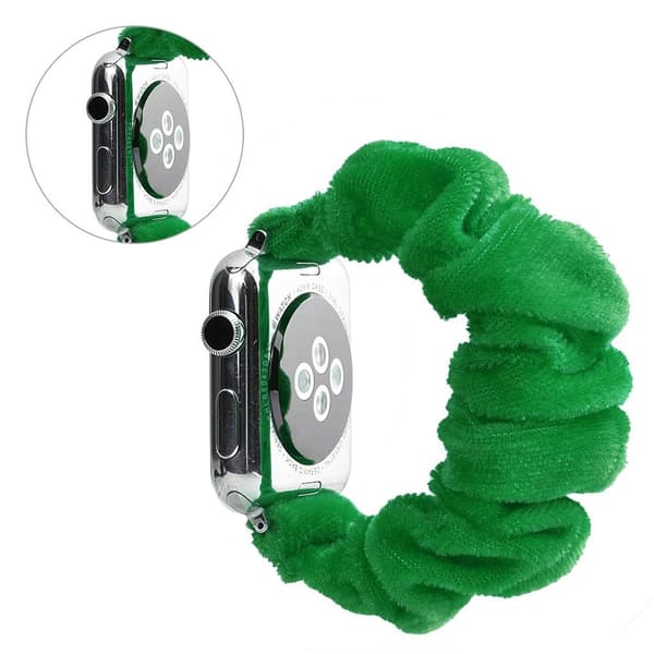 Apple Watch Series 5 44mm mönster trasa klockarmband - grön Grön