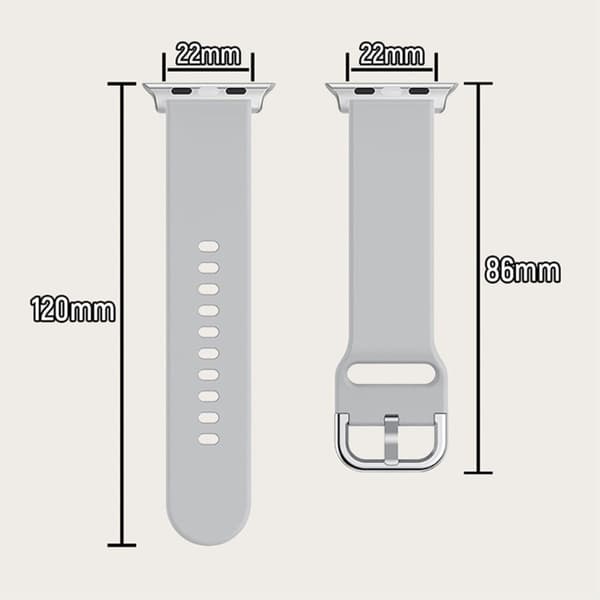 Apple Watch (45 mm) enkel klokkerem i silikon - Grå Silver grey