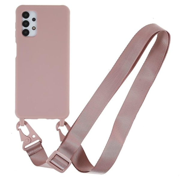 Tyndt TPU-etui med mat finish og justerbar strop til Samsung Galaxy M32 5G / A32 5G - Dyb Pink Pink