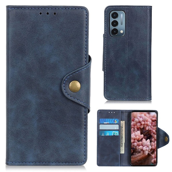 Alpha OnePlus Nord N200 5G læder flip etui - Blå Blue