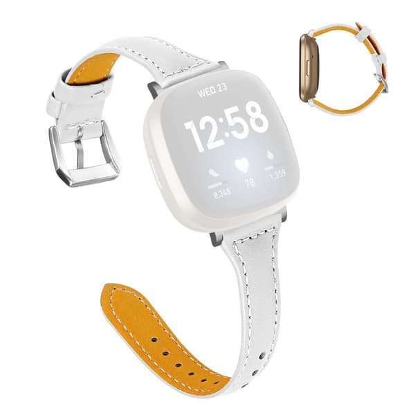 Fitbit Sense / Versa 3 aito nahkakellonauha - Valkoinen White