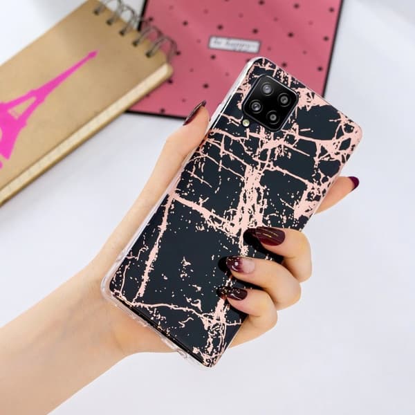 Marble design Samsung Galaxy A42 5G kotelot - Musta Black