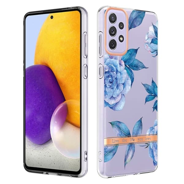 Supertunt och tåligt mjukpärmfodral för Samsung Galaxy A73 - Blå Pion Blå