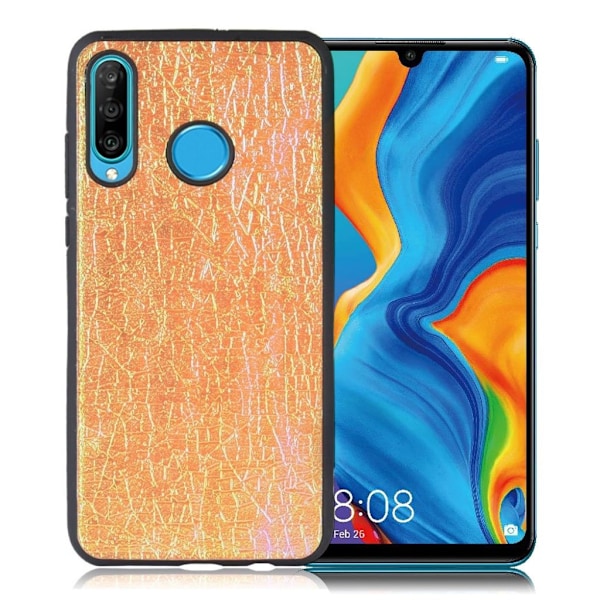 Huawei P30 Lite Simpelt läderfodral - Guld Guld