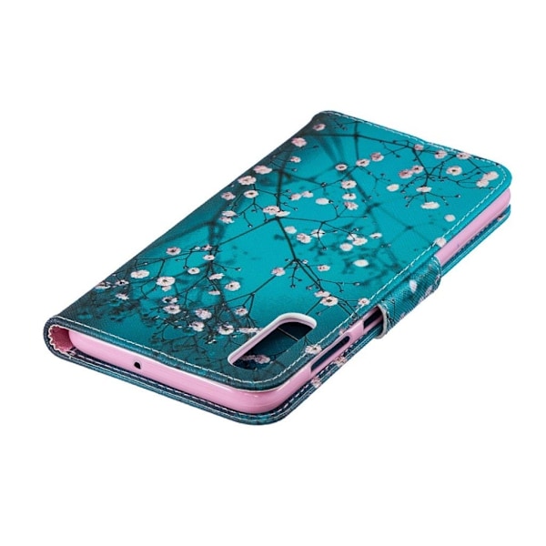 Samsung Galaxy A70 mønstret lædercover - træ med blomster Multicolor