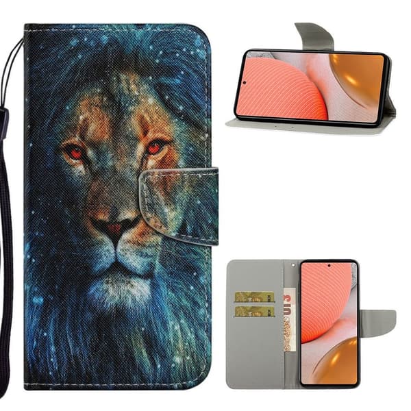 Wonderland Samsung Galaxy A72 5G Flip etui - Løve Multicolor
