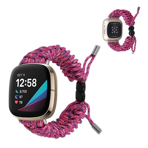 Fitbit Sense / Versa 3 punottu kellonauha - Ruusu Pink