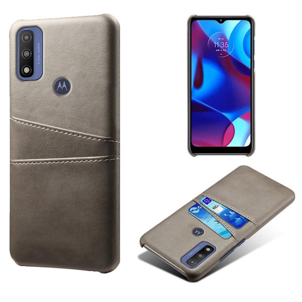 Dual Card Etui Motorola G Pure - Grå Silver grey