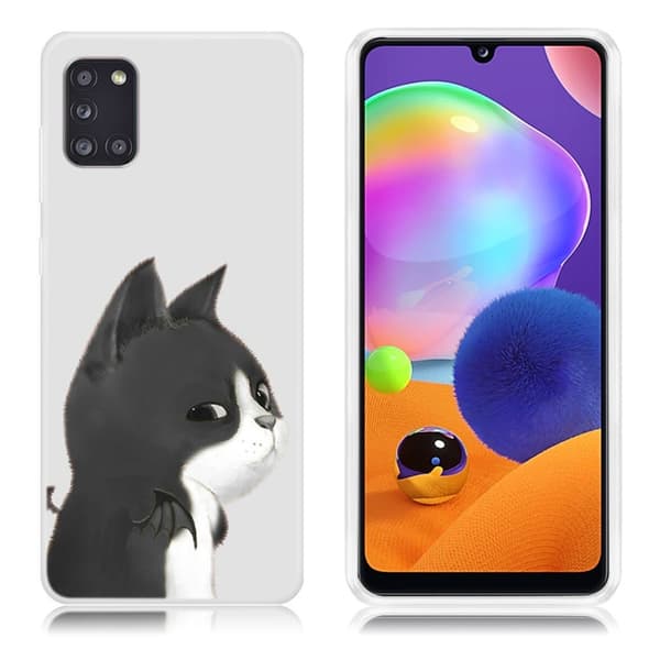 Deco Samsung Galaxy A31 kuoret - Ylimielinen kissa White