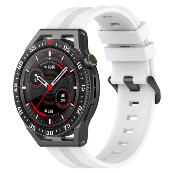 22mm Universal textured silicone watch strap - White White