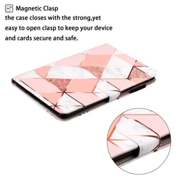Mønstertryk læderpungetui iPad mini (2019) 7,9 tommer - Geometri Pink