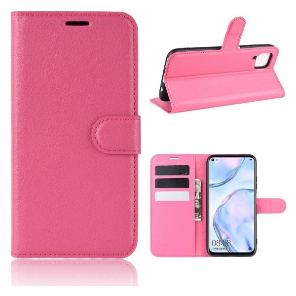 Classic Huawei P40 Lite / Nova 6 SE flip kotelot - Ruusu Pink