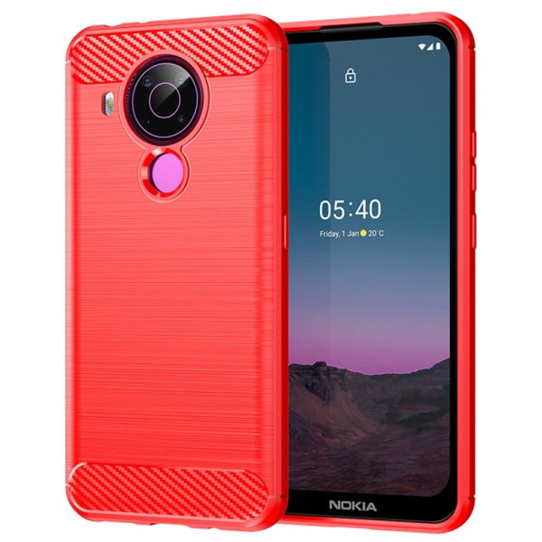 Carbon Flex Etui Nokia 5.4 - Rød Red