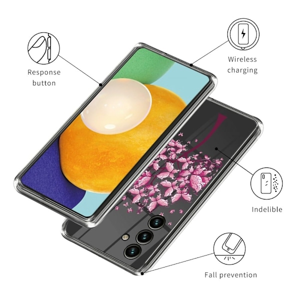 Deco Samsung Galaxy A54 Etui - Lyserøde Blomster Pink