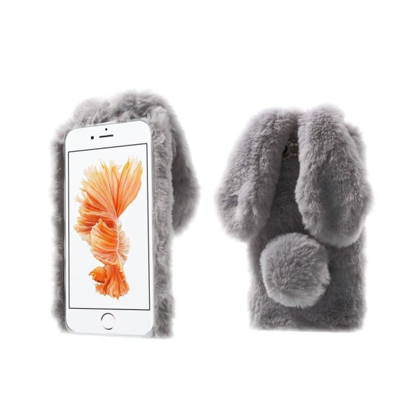 Fluffy Rabbit iPhone 8 Plus / iPhone 7 Plus skal - Silver/Grå Silvergrå