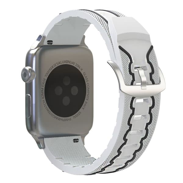 Apple Watch Series 4 40mm ECG mønster silikone Urrem - Hvid / Sort White