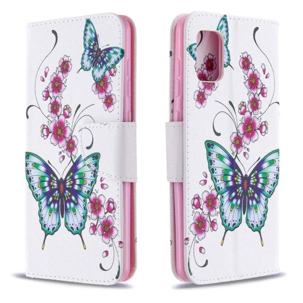 Wonderland Samsung Galaxy A31 kotelot - Väri kukka ja perhosia Multicolor