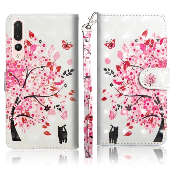 Huawei P20 Pro mønstret læderetui - Blomstret Træ Multicolor