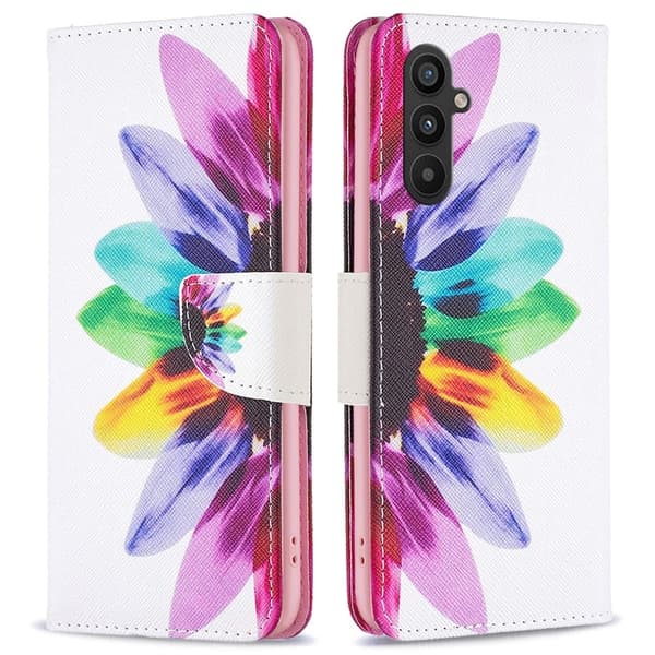 Wonderland Samsung Galaxy A34 5G Flip Etui - Solsikke Multicolor
