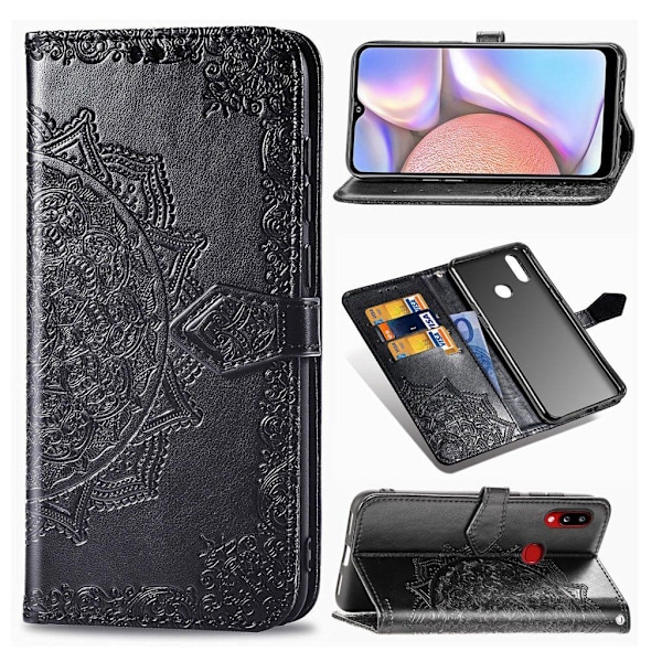 Mandala Samsung Galaxy A10s Flip kotelot - Musta Black