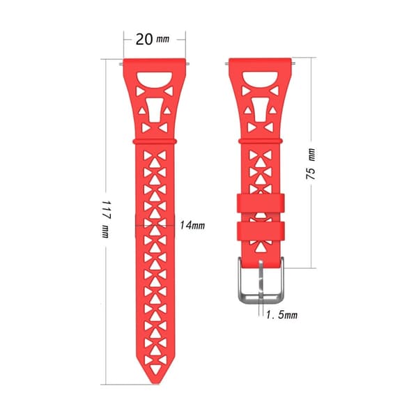 20mm Universal tower design silikoni ranneke - Viininpunainen Red