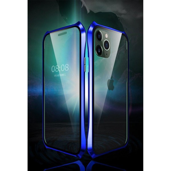 Luphie Bat iPhone 11 Pro Max Alu-stötfångare + glas - Blå Blå
