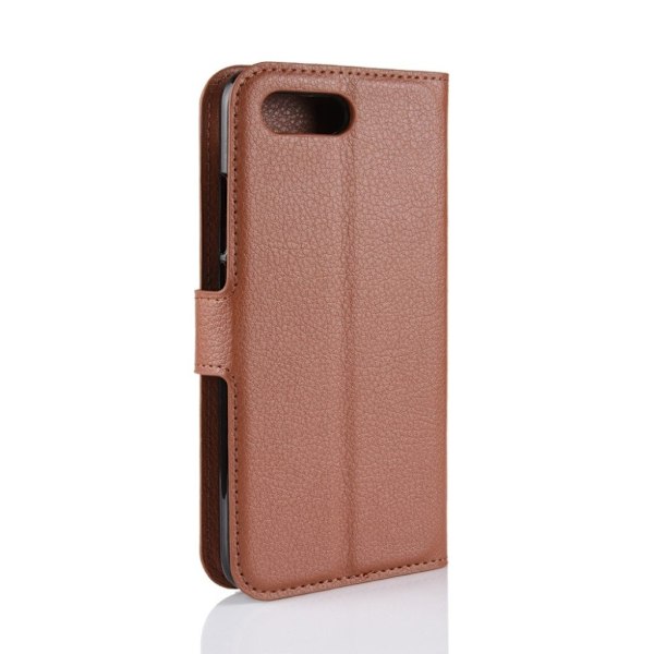 Huawei Honor 10 mobilfodral PU läder litchi textur stående läge plånbok - Brun Brun