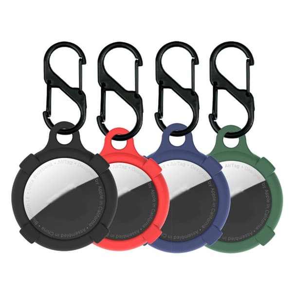 4 st AirTags silikonskydd med krok - Flerfärgad multifärg