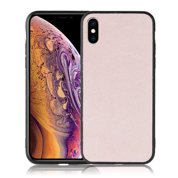 iPhone XS retro handduks belagt hårt plastskal - Rosa Rosa