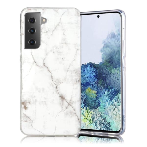 marmor Samsung Galaxy S21 Plus 5G etui - hvid with Crack White