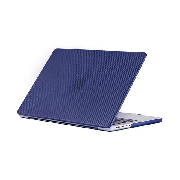 MacBook Pro 16 M1 Max / M1 Pro (A2485, 2021) cover i kulfiber-stil - Mørkeblå Blue