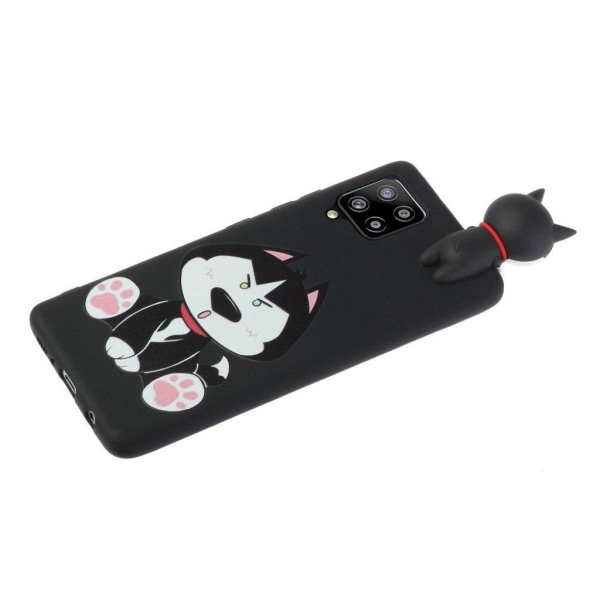 Cute 3D Samsung Galaxy A42 5G Etui - Cute Dog in Black Background Black