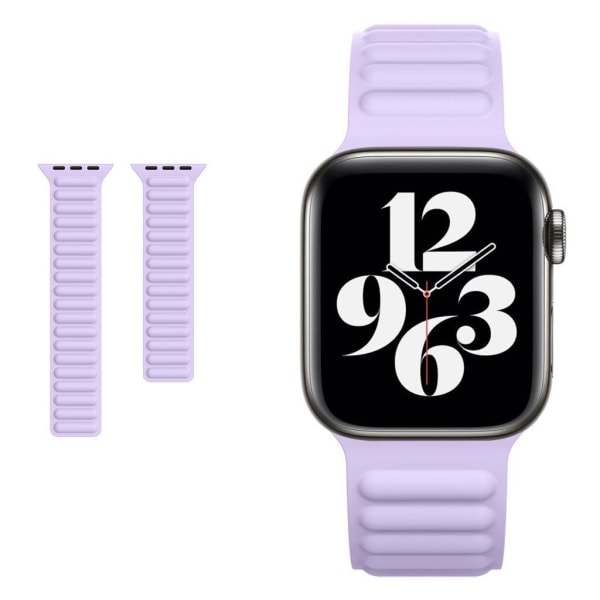 Apple Watch Series 6 / 5 44mm silikoni magneettilukkoinen ranneke - Vaaleanvioletti Purple