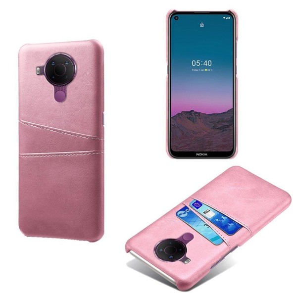 Dual Card Etui Nokia 5.4 - Rødguld Pink