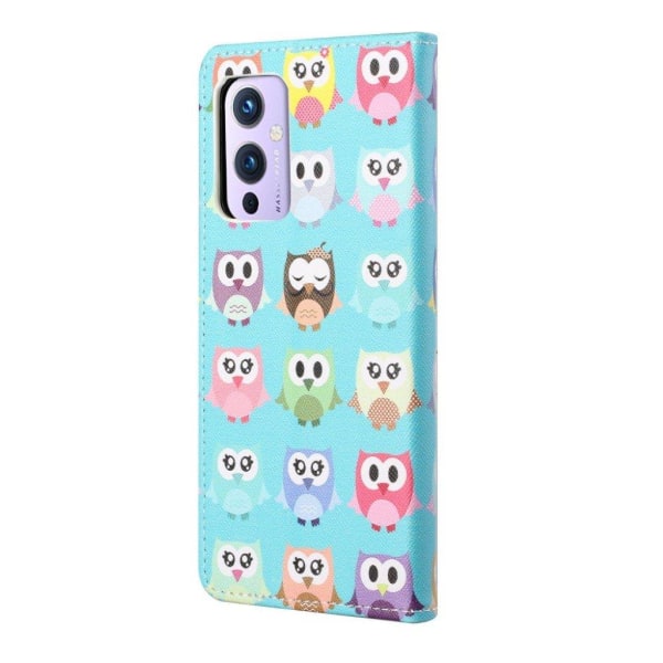Wonderland OnePlus 9 Pro flip case - Cute Owls Blue